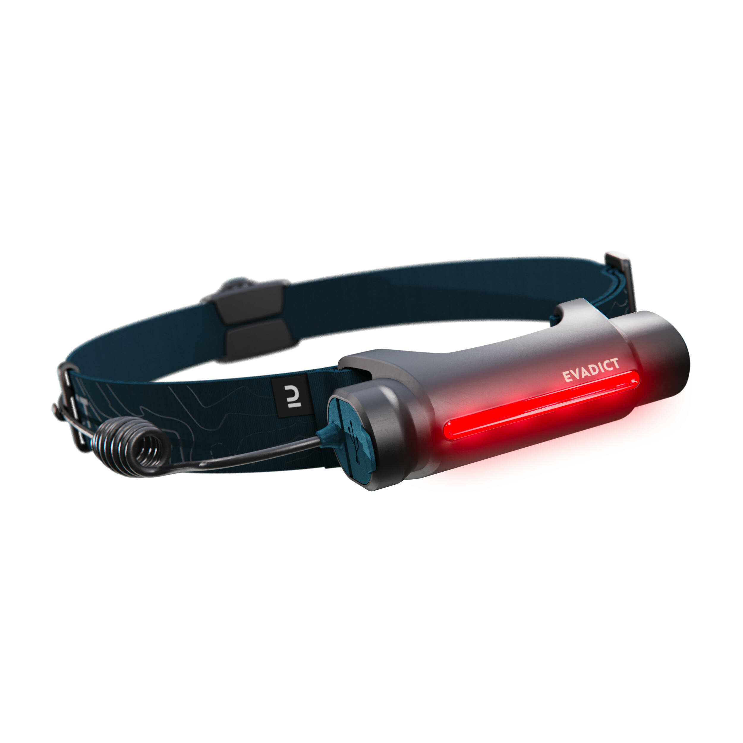 Frontale Evadict ONTRAIL 250 vista da dietro con il LED rosso posteriore acceso