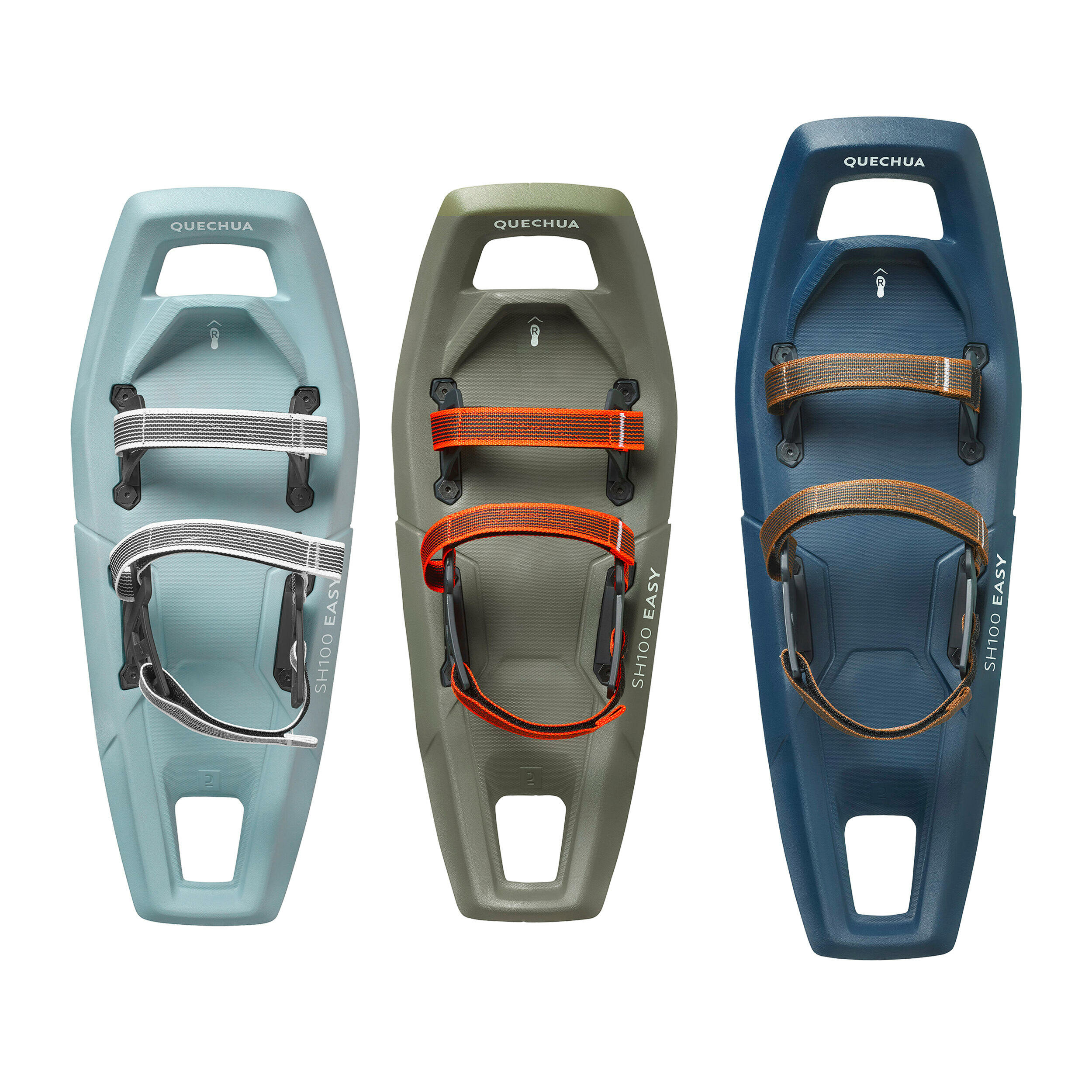Ciaspole Quechua SH100 Easy nei tre colori viste dallalto