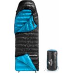 Sacco a pelo in piuma Naturehike 650 FP nero a mummia