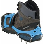 Ramponcini Ice Master Evo calzati sopra uno scarpone