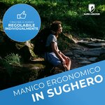 Particolare dei bastoncini Alpin Loacker in alluminio
