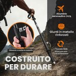 Dettaglio del blocco a leva in metallo dei bastoncini Trek-Z