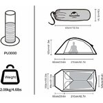 Tenda Naturehike Cloud Up 2, dettaglio della struttura