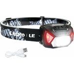 Lampada frontale ricaricabile Lepro D500 nera