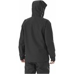 Giacca Millet Seneca GTX nera vista di spalle con cappuccio alzato