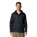 Uomo con giacca impermeabile Columbia Watertight II nera vista di fronte
