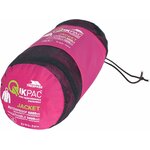 Giacca Trespass Qikpac ripiegata nel suo astuccio rosa