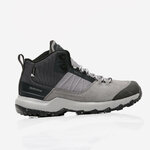 Scarpa da trekking Quechua MH500 Mid grigia vista di profilo con la linguetta sul tallone