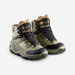 Paio di scarponcini Quechua MT100 verde kaki con collarino imbottito beige