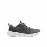 Scarpa running donna Jogflow 190.1 grigio scuro con colletto rosa chiaro e suola bianca vista di lato