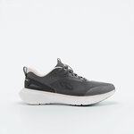Scarpa Jogflow 190.1 grigio scuro appoggiata su fondo grigio chiaro vista di lato