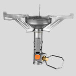Fornellino Forclaz MT500 Compact visto di fronte con laccensione piezo e la manopola a filo