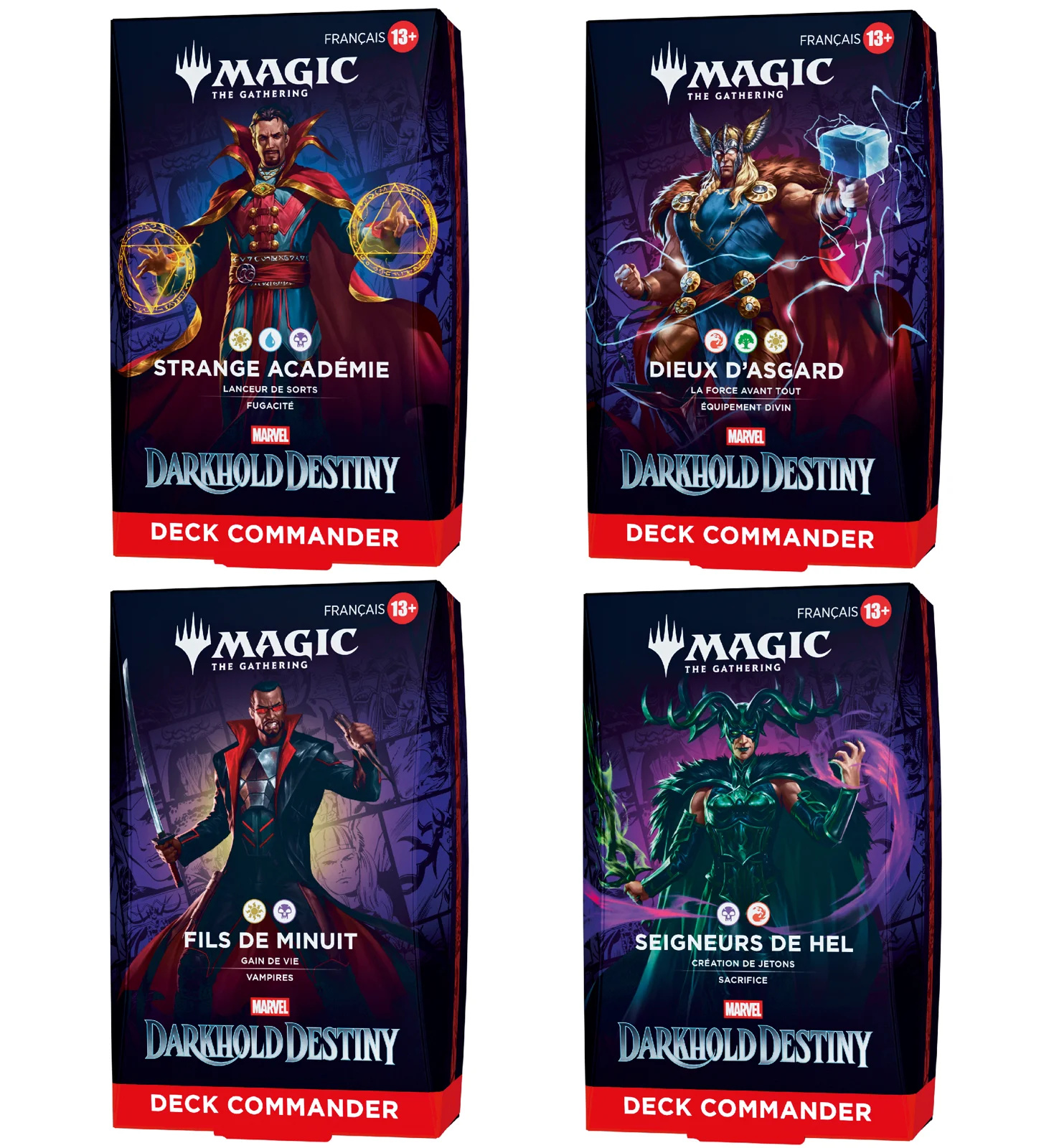 Marvel: Darkhold Destiny Deck commander display (4 decks) - FR