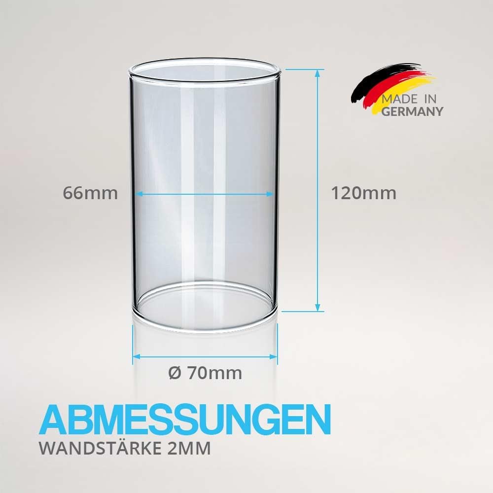 Tuuters 2 Stück Windlicht Glas ohne Boden, Glaszylinder (120 x Ø 70 mm) 120 x Ø 70 mm Ohne Boden 7