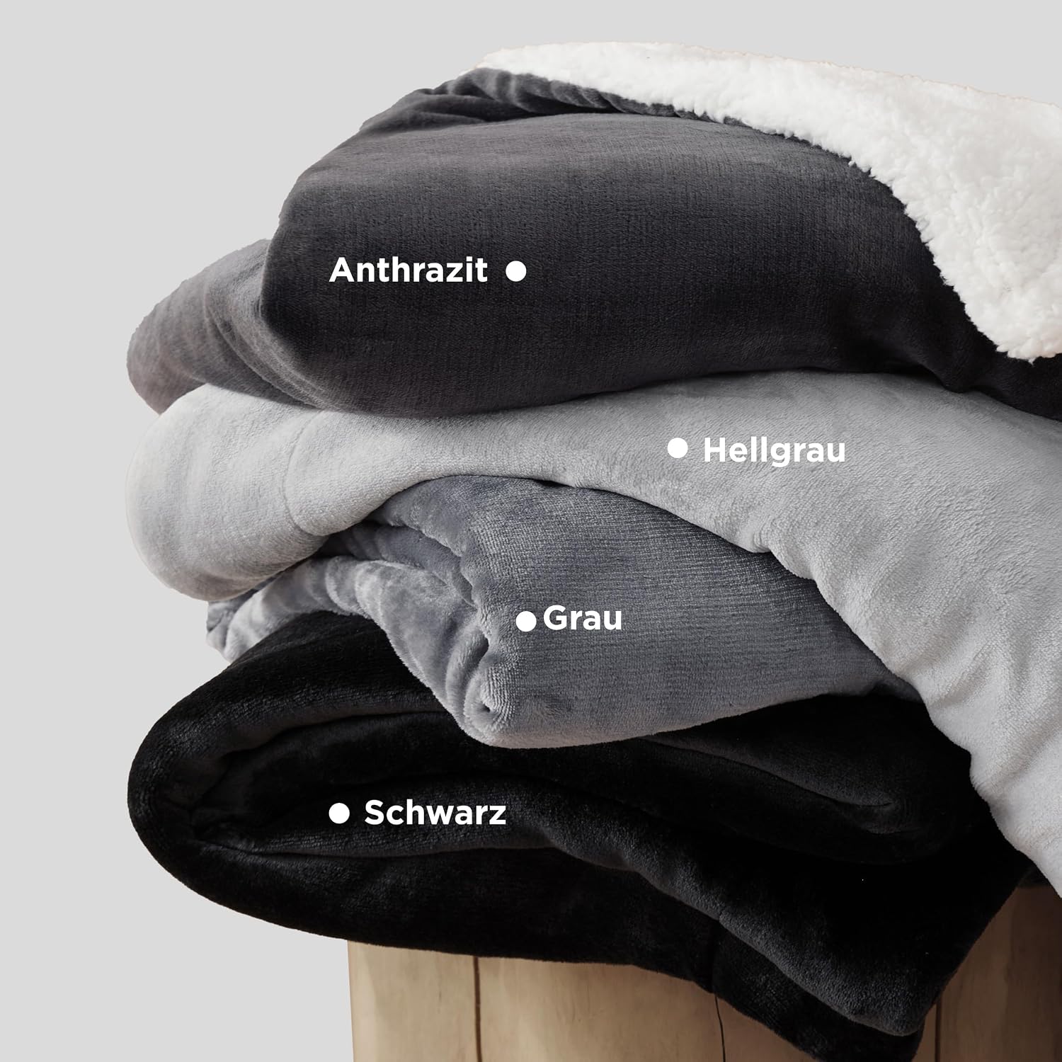 BEDSURE Sherpa Kuscheldecke Flauschig 150x200 - Sofadecke, Grau 01-grau 150 x 200 cm 6