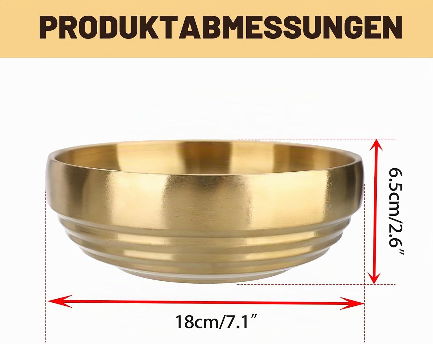 SUMNACON Dekoschale Hochglanzpolierte Schlüsselschale aus Edelstahl Ø 18 cm Gold 18cm 4