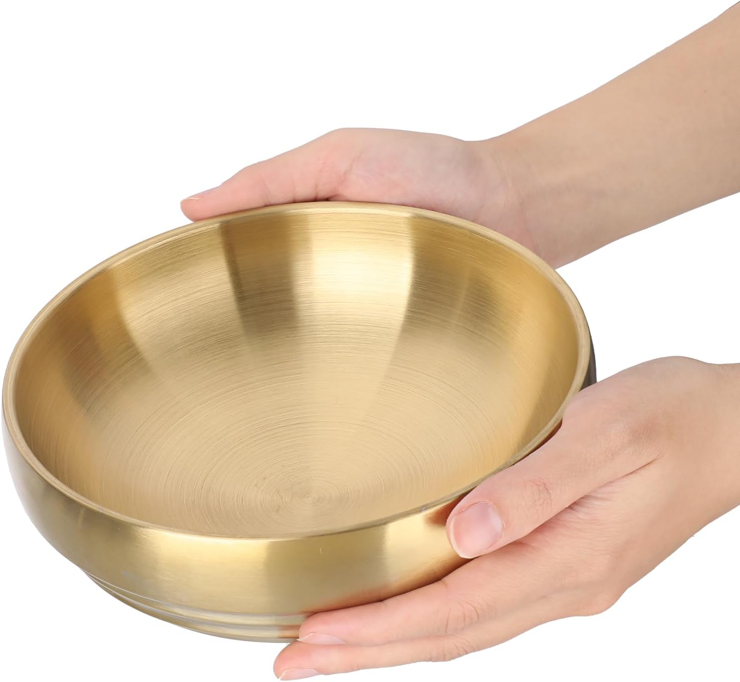 SUMNACON Dekoschale Hochglanzpolierte Schlüsselschale aus Edelstahl Ø 18 cm Gold 18cm 7