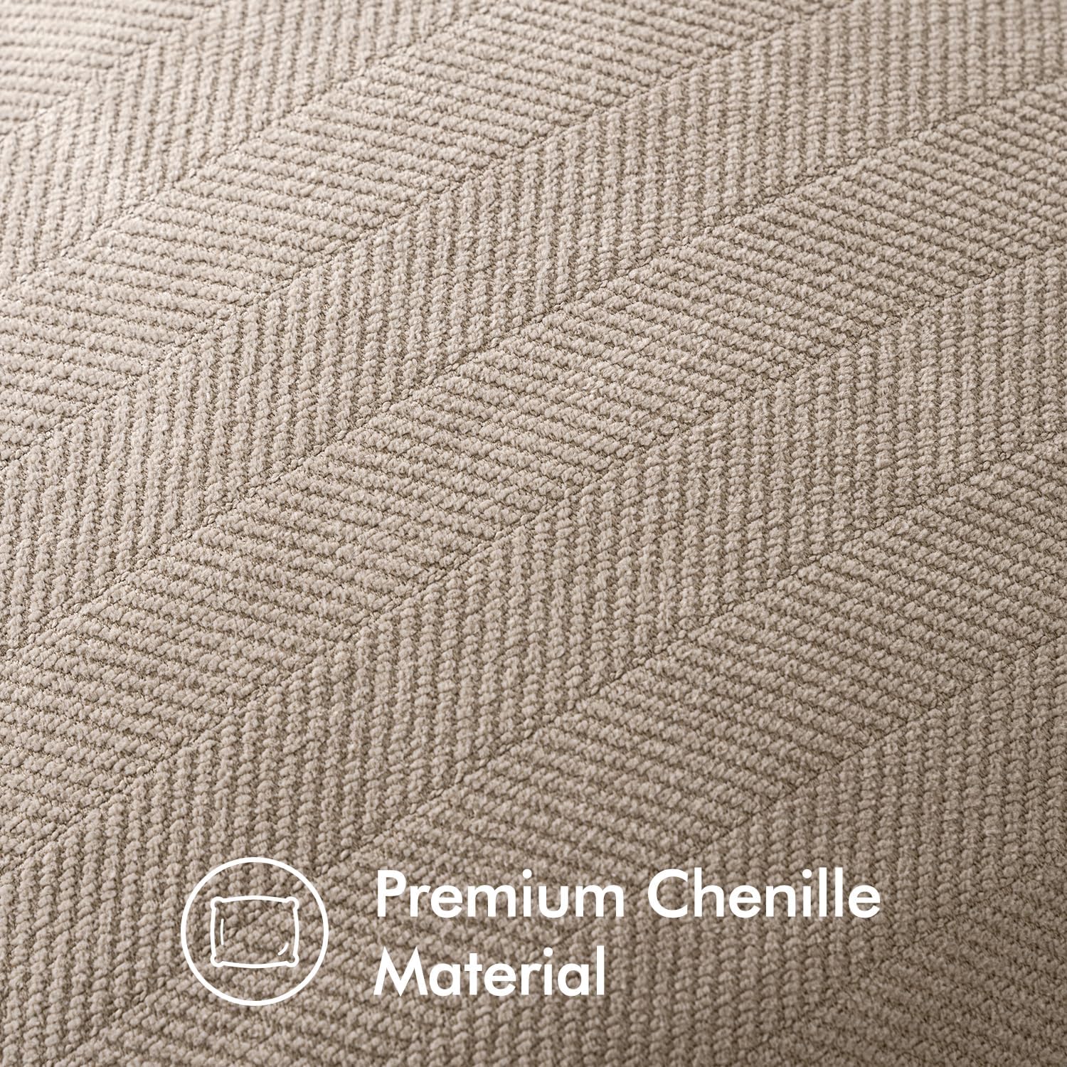 MIULEE 2er Kissenbezug 50x50 Beige Chenille Kissenhülle zierkissen 50 x 50 cm, 2 Stück Beige 8