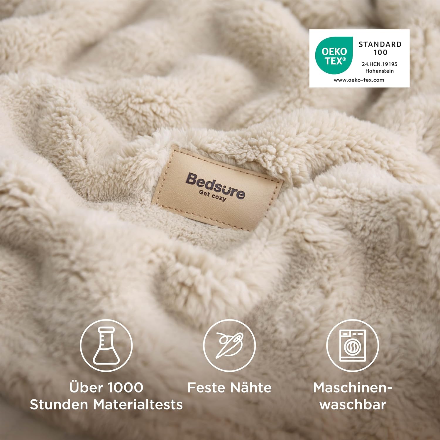 BEDSURE Kuscheldecke Flauschig Bubble Decke - Beige, 150x200 cm Beige 150 x 200 cm 5