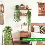 Der Rose 4 Stück Kunstpflanze Hängend für Zimmer Deko Wohnzimmer Wanddeko Schwarzer Topf-4 Töpfe Grün 6