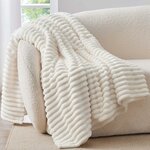 BEDELITE Kuscheldecke Flauschig Deko Decke für Sofa, Cremeweiß, 125x150 Cremeweiß 125 x 150 cm 2