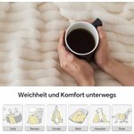 BEDELITE Kuscheldecke Flauschig Deko Decke für Sofa, Cremeweiß, 125x150 Cremeweiß 125 x 150 cm 4