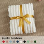 BEDELITE Kuscheldecke Flauschig Deko Decke für Sofa, Cremeweiß, 125x150 Cremeweiß 125 x 150 cm 7