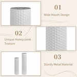 Sziqiqi Metall Bodenvase Groß 70cm: Hohe Vasen Weiß 2er für Pampasgras S+L Weiß 5