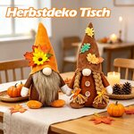 Herbstdeko Wichtel, 2 Stück Herbst Dekoration Wichtel Figuren, Herbst Deko Wichtel Puppen mit Sonnenblume, Herbstdeko Innen 5