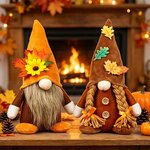 Herbstdeko Wichtel, 2 Stück Herbst Dekoration Wichtel Figuren, Herbst Deko Wichtel Puppen mit Sonnenblume, Herbstdeko Innen 6