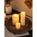 Hanobe Kerzentablett Holz Deko Tablett Rund Holztablett für Tischdeko Holzbraun 3