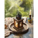 Hanobe Kerzentablett Holz Deko Tablett Rund Holztablett für Tischdeko Holzbraun 5