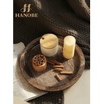 Hanobe Kerzentablett Holz Deko Tablett Rund Holztablett für Tischdeko Holzbraun 8