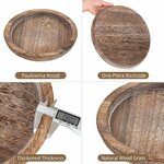 Hanobe Kerzentablett Holz Deko Tablett Rund Holztablett für Tischdeko Holzbraun 9