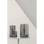 blomus Windlicht CALMA | Kerzenhalter aus hochwertigem Beton und Glas | Farbe Light Gray | Größe M | 12L x 12B x 20H cm | I 4