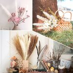 Pampasgras Getrocknet - Natürliche Trockenblumen, Braun、Weiß Pampasgras Flauschige Wedel, Lagurus und Schilfblume Trockenbl 7