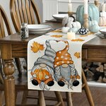 Artoid Mode GNOME Kürbisse Ahornblätter Herbst Tischläufer 40x180 cm 40 x 180 cm Beige 3