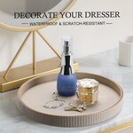 KINGFOM Tablett Serviertablett Groß Deko Tablett Rund Ø 30 cm | PU Leder Dekotablett Valet Tablet für Küche,Wohnzimmer, Sch 6