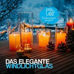 Tuuters 2 Stück Windlicht Glas ohne Boden, Glaszylinder (120 x Ø 70 mm) 120 x Ø 70 mm Ohne Boden 2