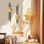 YiYa 2 Stück Metall Wand Dekoration Metall Geometrische Wanddekoration Schwarzes Minimalistische Wanddekoration Vertikale A 3