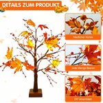 Herbstdeko Ahornblatt Baum mit Lichterketten 61cm 3