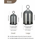 NUPTIO Windlicht Schwarz Wohnzimmer Deko: 2er Kerzenständer Laternen Glas 29cm + 21.5cm Schwarz 4