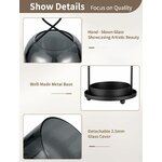NUPTIO Windlicht Schwarz Wohnzimmer Deko: 2er Kerzenständer Laternen Glas 29cm + 21.5cm Schwarz 5
