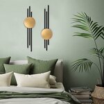 YiYa 2 Stück Metall Wand Dekoration Metall Geometrische Wanddekoration Schwarzes Minimalistische Wanddekoration Vertikale A 7
