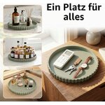 Deko Tablett für Badezimmer, 23 x 23 cm Dekoteller Rund für die Kommode, Silikon Marmorplatte rutschfeste, Schmuckschale fü 5