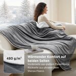 BEDSURE Sherpa Kuscheldecke Flauschig 150x200 - Sofadecke, Grau 01-grau 150 x 200 cm 2