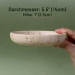 Schmuckschale aus natürlichem Marmor, Travertin, 14 cm, Schmuckschale für Ringe, Ohrringe, Geschenk für Frau, Tochter (Beig 2