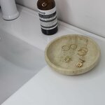 Schmuckschale aus natürlichem Marmor, Travertin, 14 cm, Schmuckschale für Ringe, Ohrringe, Geschenk für Frau, Tochter (Beig 4