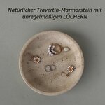 Schmuckschale aus natürlichem Marmor, Travertin, 14 cm, Schmuckschale für Ringe, Ohrringe, Geschenk für Frau, Tochter (Beig 5