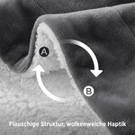 BEDSURE Sherpa Kuscheldecke Flauschig 150x200 - Sofadecke, Grau 01-grau 150 x 200 cm 4